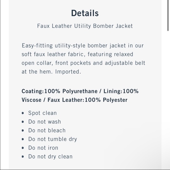 A&F Faux Leather Utility Bomber Jacket - Picture 4 of 5